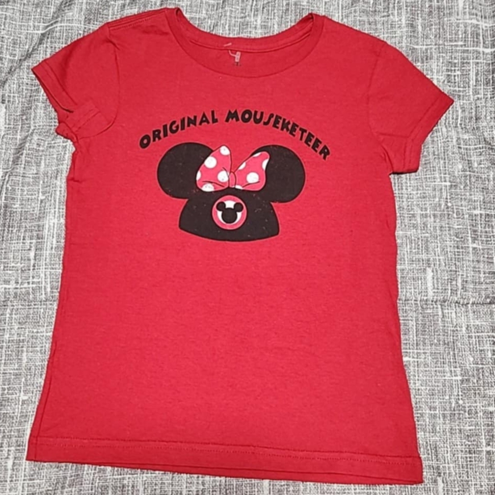 Disney Red and Black Minnie Mouse Short Sleeve Tee